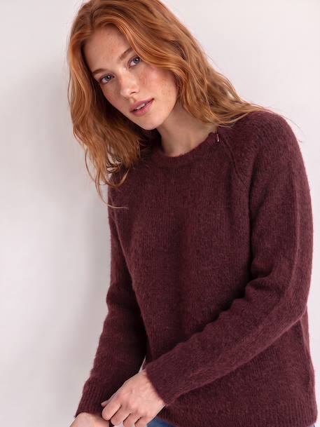 Maternity and nursing jumper bordeaux red+khaki - vertbaudet enfant 