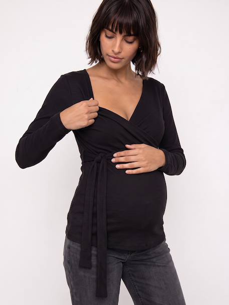 T-shirt grossesse et allaitement noir - vertbaudet enfant 