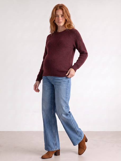 Maternity and nursing jumper bordeaux red+khaki - vertbaudet enfant 