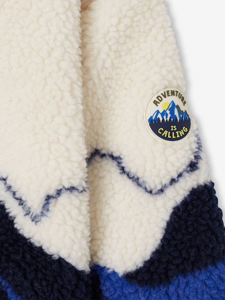 Veste sherpa garçon manches longues zippée écru - vertbaudet enfant 