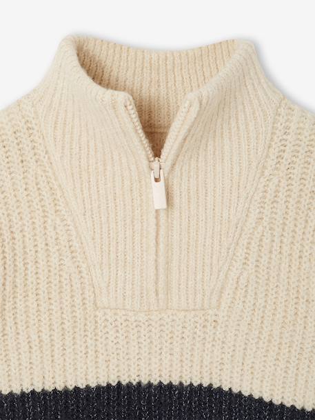 Pull col montant garçon blanc chiné - vertbaudet enfant 