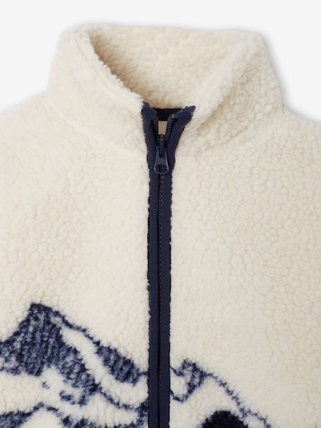 Sherpa jacket with long sleeves and zip fastening for boys ecru - vertbaudet enfant 