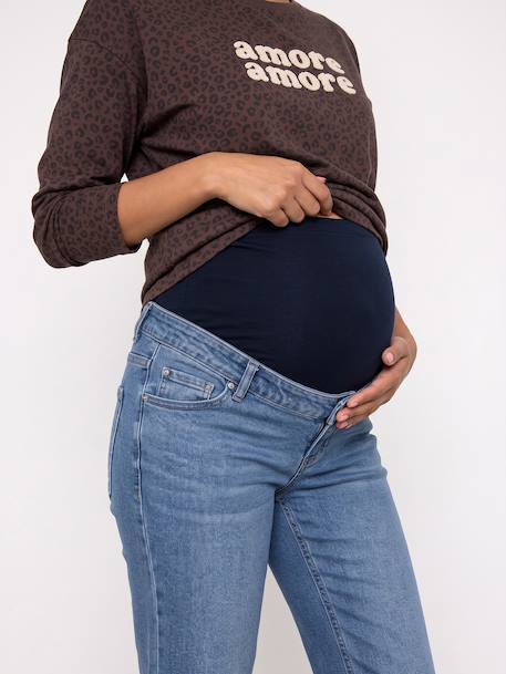 Wide Leg Jeans for Maternity 6439+brut denim+stone - vertbaudet enfant 