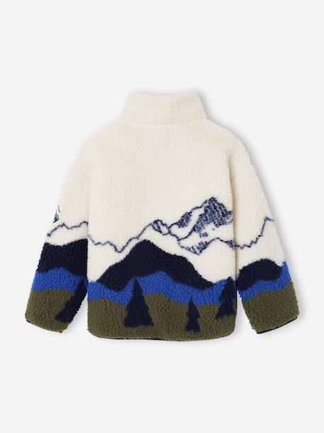 Sherpa jacket with long sleeves and zip fastening for boys ecru - vertbaudet enfant 
