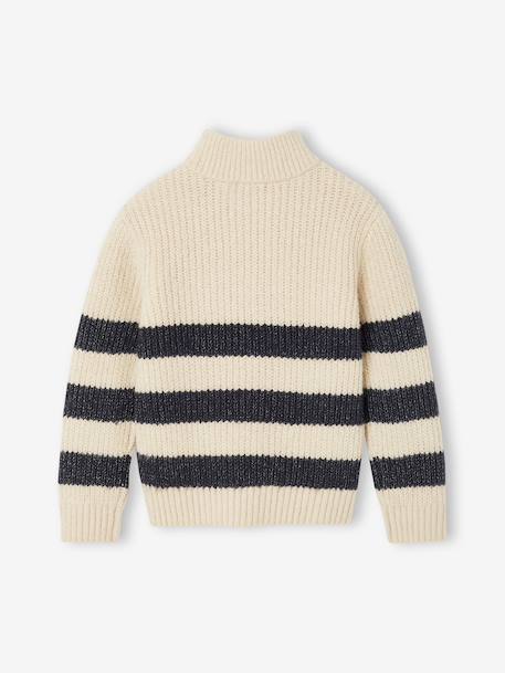 Pull col montant garçon blanc chiné - vertbaudet enfant 