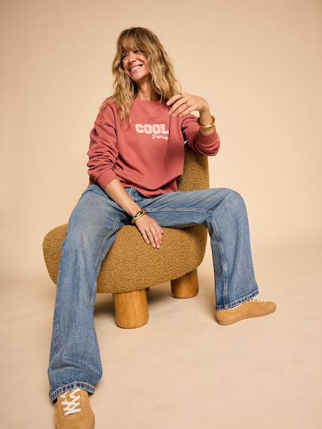 Sweat femme col rond Capsule famille terracotta - vertbaudet enfant 