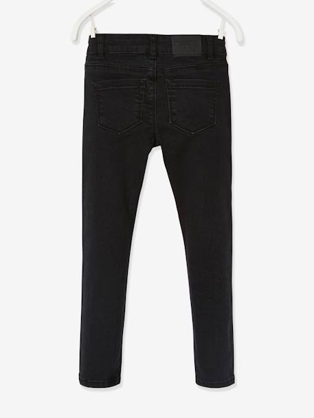 Slim Leg Waterless Jeans, MorphologiK NARROW Hip, for Girls Washed Black - vertbaudet enfant 