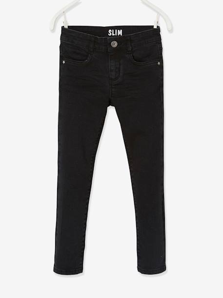 Jean slim MorphologiK 'waterless' fille tour de hanches LARGE denim black - vertbaudet enfant 