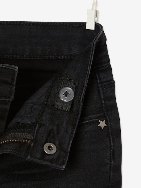 WIDE Hip MorphologiK Slim Leg Jeans for Girls Black+Light Denim Blue - vertbaudet enfant 