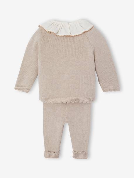 Ensemble 3 pièces naissance bébé tricot marl beige - vertbaudet enfant 