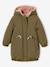 Reversible parka for girls khaki+navy blue - vertbaudet enfant 