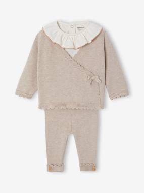 Ensemble 3 pièces naissance bébé tricot - vertbaudet enfant