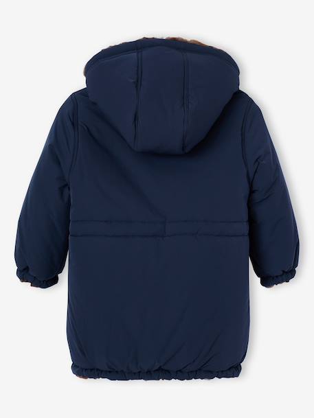 Parka réversible enfant fille khaki+navy blue - vertbaudet enfant 