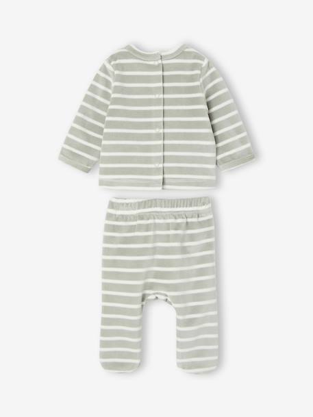 Pack of 2 newborn long-sleeved pyjamas sage green - vertbaudet enfant 