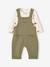 Dungaree set and bodysuit for newborn khaki - vertbaudet enfant 