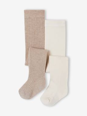 -Pack of 2 tights for baby girls