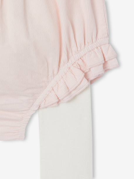 Bloomer and tights set for newborns pale pink - vertbaudet enfant 