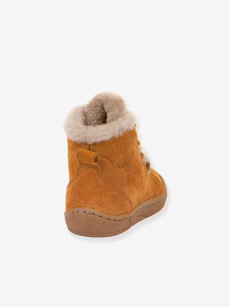 Children's MINNI SUEDE LACES FRODDO boots caramel+old rose - vertbaudet enfant 
