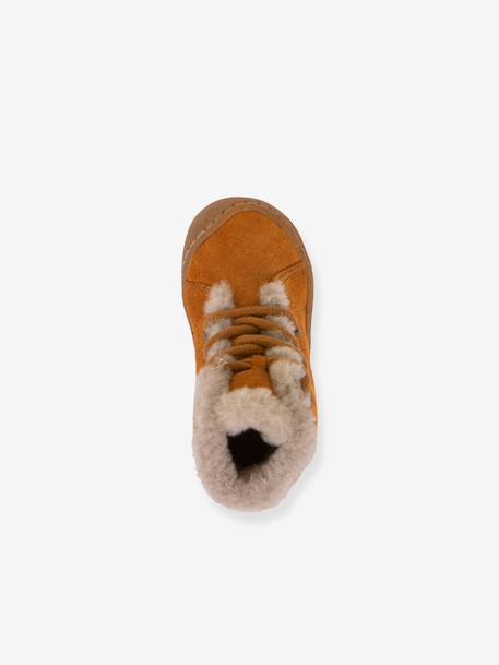 Children's MINNI SUEDE LACES FRODDO boots caramel+old rose - vertbaudet enfant 