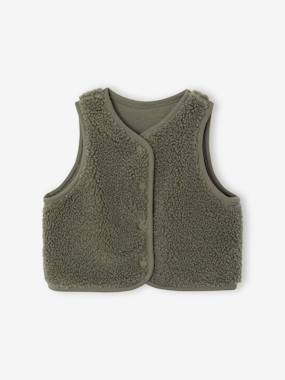 Gilet bébé sherpa à pressions - vertbaudet enfant
