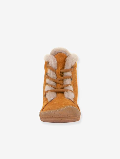 Children's MINNI SUEDE LACES FRODDO boots caramel+old rose - vertbaudet enfant 