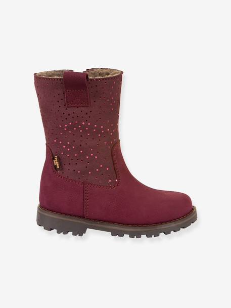 Girls' MAXINE TEX FRODDO boots blush+bordeaux red - vertbaudet enfant 