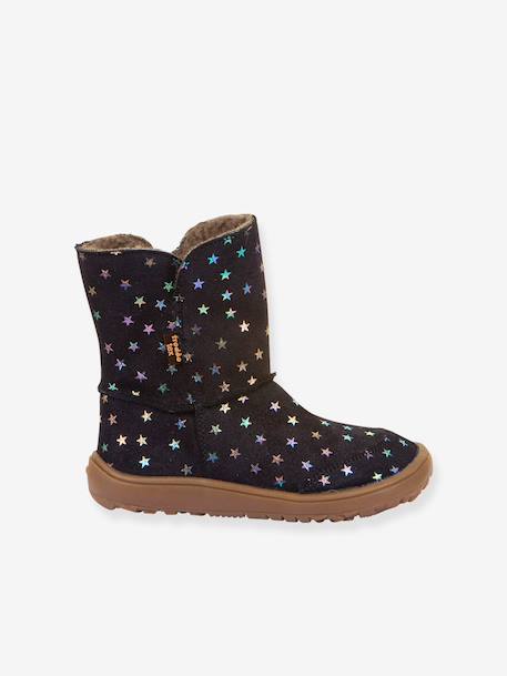 Barefoot boots for girls BAREFOOT TEX SUEDE Froddo night blue - vertbaudet enfant 
