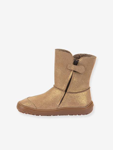 Bottes pieds nus enfants BAREFOOT TEX SUEDE Froddo bordeaux+gris+noir+or - vertbaudet enfant 