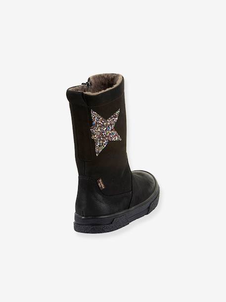 Filles Bottes PULSE TEX STAR BOOTS WOOL Froddo bordeaux+noir - vertbaudet enfant 
