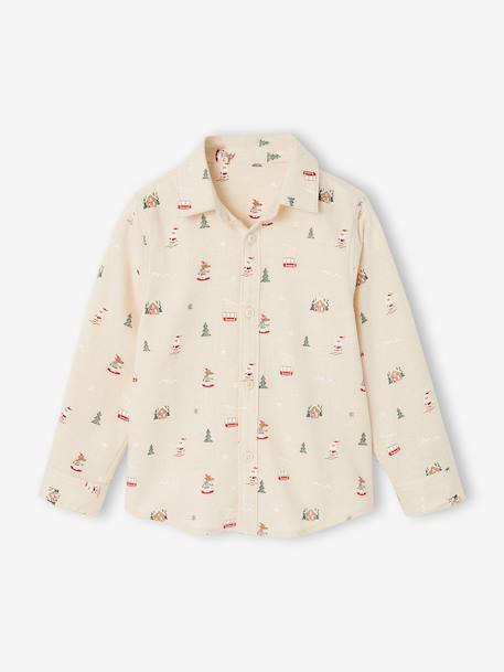 Flannel shirt for boys ecru - vertbaudet enfant 