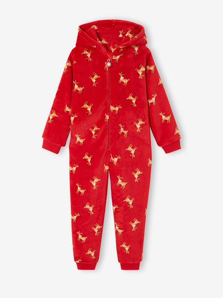 Combinaison de nuit Noël fille à capuche rouge - vertbaudet enfant 