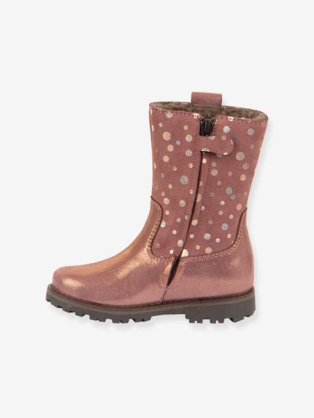 Girls' MAXINE TEX FRODDO boots blush+bordeaux red - vertbaudet enfant 