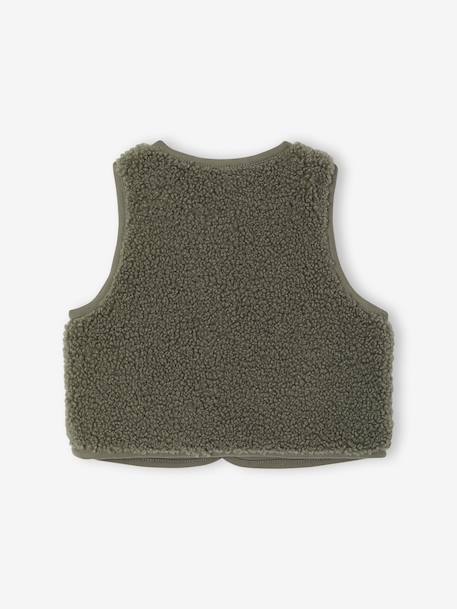 Gilet bébé sherpa à pressions vert - vertbaudet enfant 