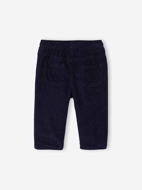 Corduroy trousers for baby boys khaki+navy blue - vertbaudet enfant 