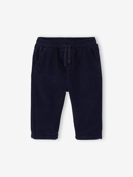 Corduroy trousers for baby boys khaki+navy blue - vertbaudet enfant 