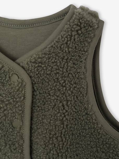 Gilet bébé sherpa à pressions vert - vertbaudet enfant 