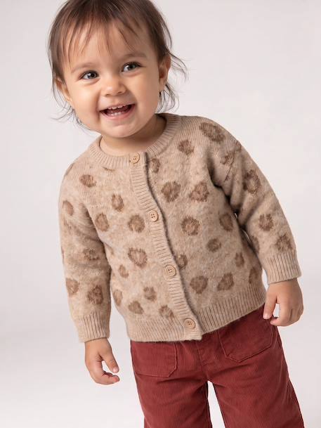 Gilet bébé fille boutonné beige chiné - vertbaudet enfant 