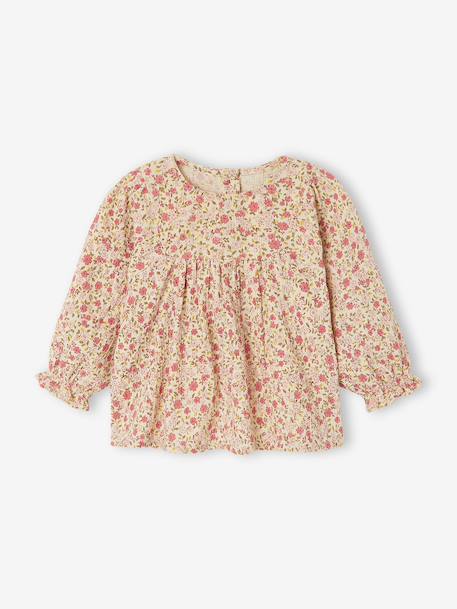 Long-sleeved blouse for baby girls ecru - vertbaudet enfant 