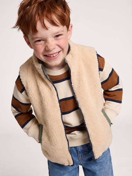 Reversible puffer gilet for boys lichen - vertbaudet enfant 