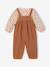 Ensemble blouse et salopette velours bébé fille bleu céleste+hazel - vertbaudet enfant 