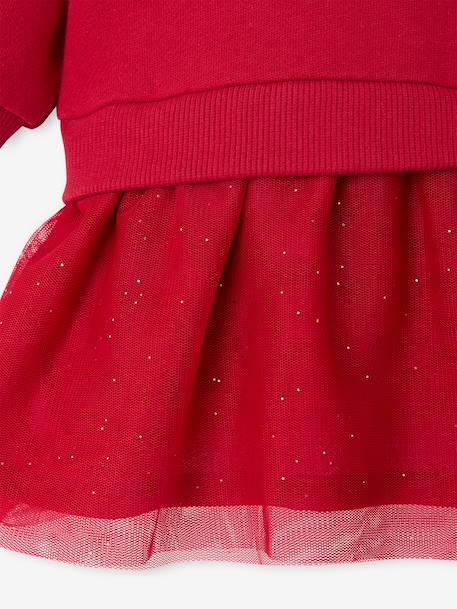 Two-fabric dress for baby girls red - vertbaudet enfant 