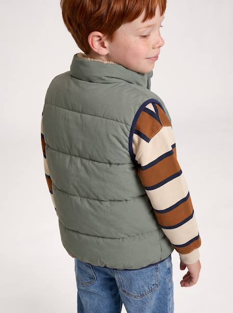Reversible puffer gilet for boys lichen - vertbaudet enfant 