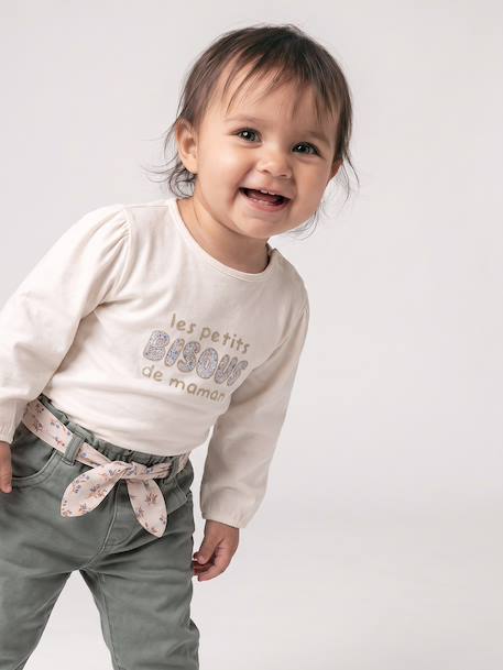 T-shirt manches longues bébé fille écru - vertbaudet enfant 