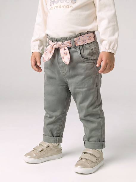 Paperbag trousers for baby girls 6729 - vertbaudet enfant 