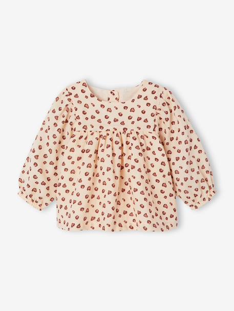 Ensemble blouse et salopette velours bébé fille bleu céleste+hazel - vertbaudet enfant 