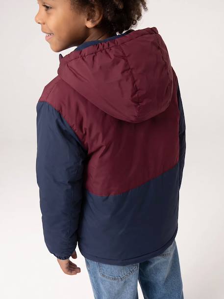 Blouson à capuche garçon bordeaux - vertbaudet enfant 