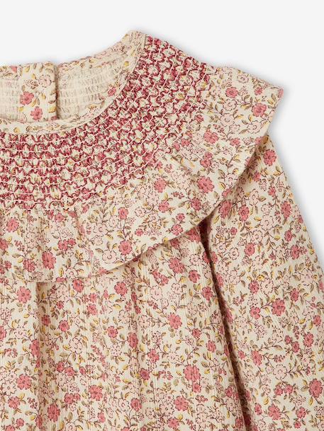Long-sleeved dress for baby girls ecru - vertbaudet enfant 