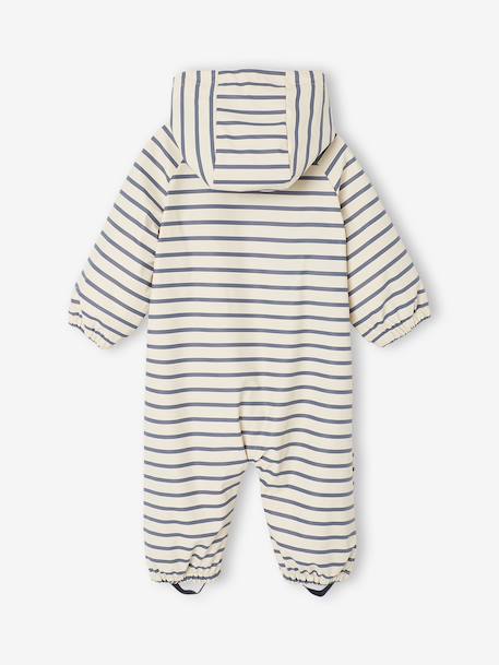 Water-Repellent Pramsuit with Hood, Lined in Polar Fleece, for Babies night blue+sage green+sandy beige - vertbaudet enfant 