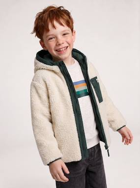 Blouson réversible à capuche garçon - vertbaudet enfant