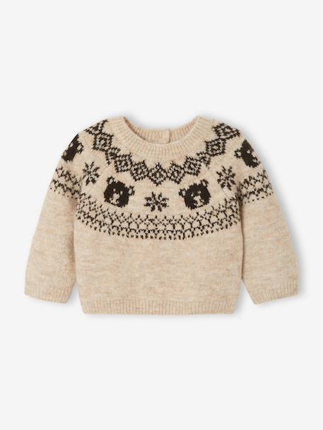 Knitwear jumper for baby boys marl beige - vertbaudet enfant 